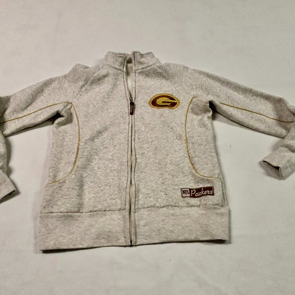 ~~GREEN BAY PACKERS VINTAGE EMBROIDERED FULL-ZIP WOMENS S SWEATSHIRT
